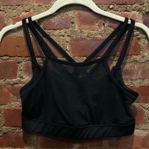 Black Mesh Sports Bra